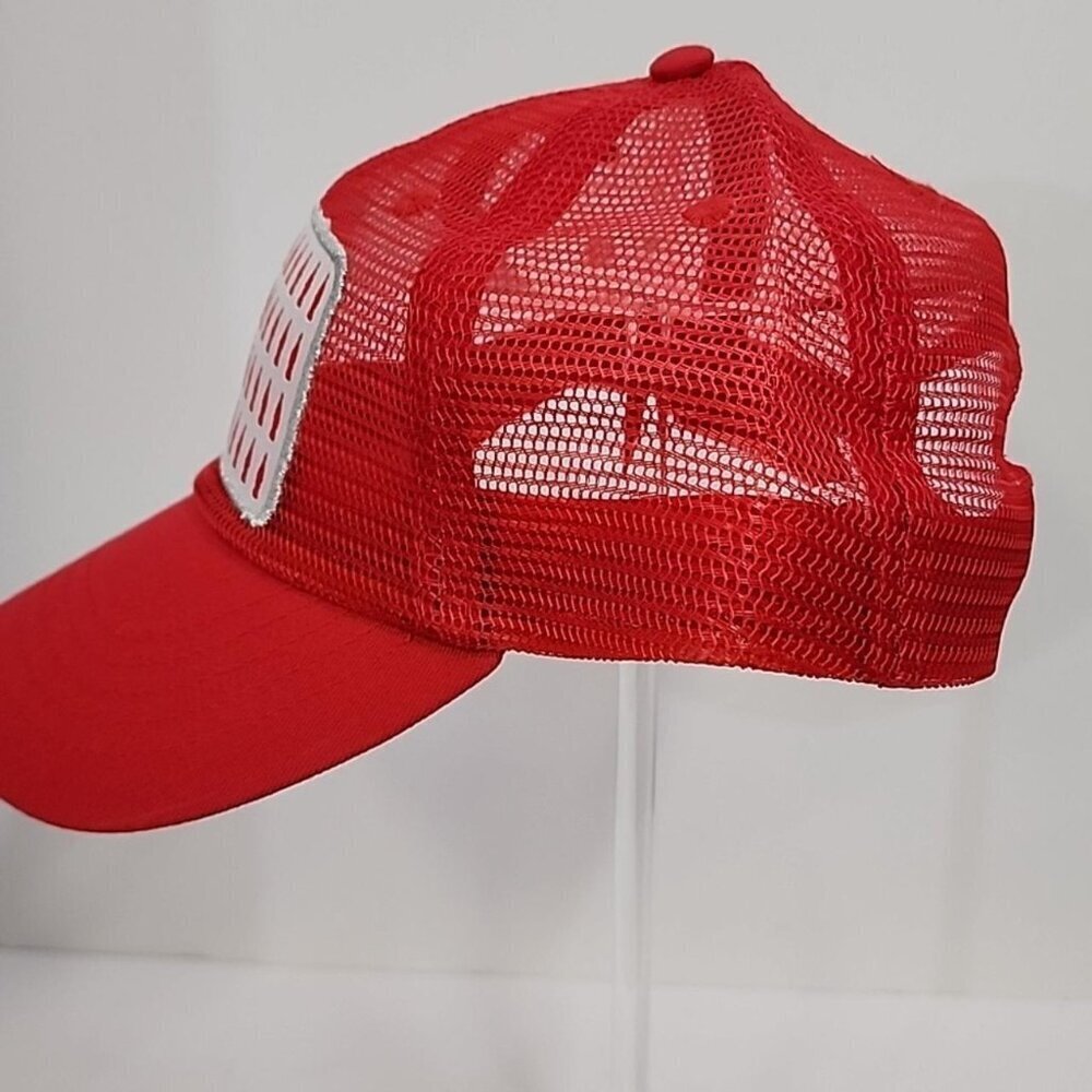 Coca Cola Red Mesh Trucker Hat Logo Patch Snapback Cap One Size - Picture 2 of 8